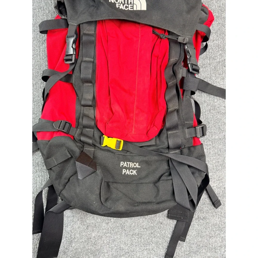 Vintage North Face Patrol‎ Pack Backpack Red Black Hiking Travel Nylon Bag